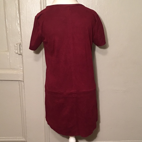 Suede like Mini Dress with short sleeves. - Picture 3 of 5